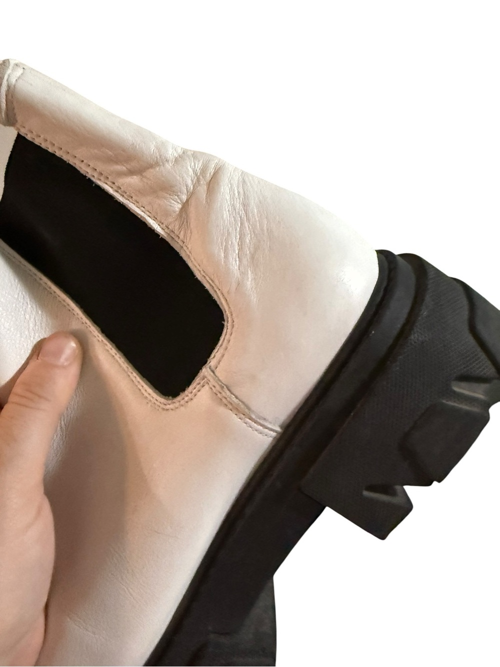 L'INTERVALLE White Chelsea Platform Combat Boots - Picture 3 of 4